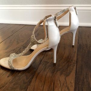 White strappy heels